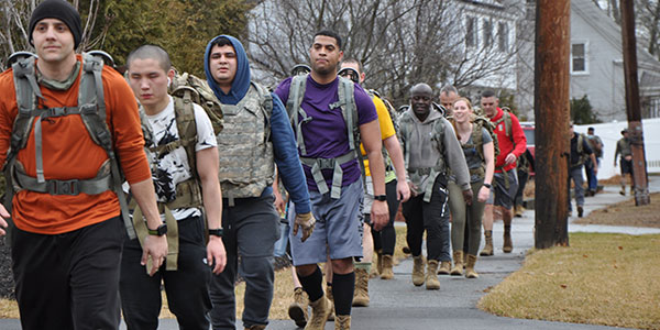 News: USARIEM marches with over 800 pounds of canned goods for food drive